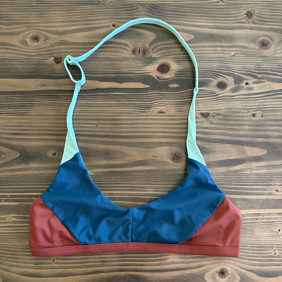 prAna Other - Prana Women’s Teal Rust Colorblock Bikini Top Size M Halter Swimwear
